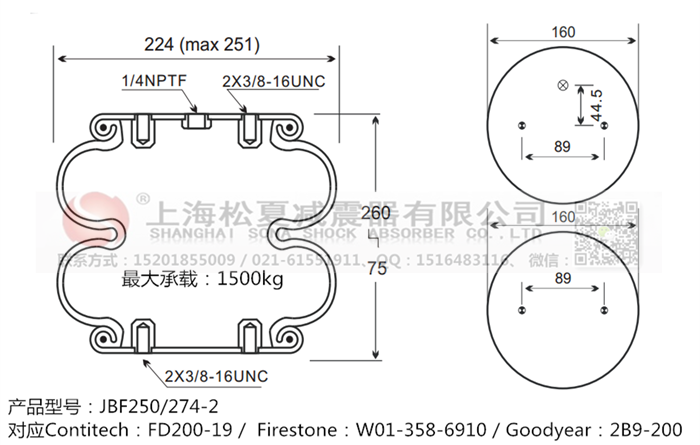 JBF250/274-2橡膠<a href='http://www.52lab.cn/' target='_blank'><u>空氣彈簧</u></a>