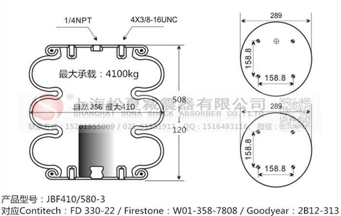 JBF410/580-3橡膠<a href='http://www.52lab.cn/' target='_blank'><u>空氣彈簧</u></a>