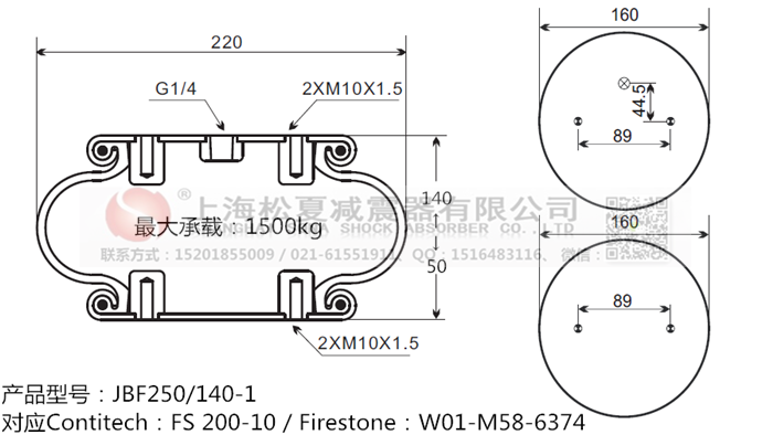 類(lèi)似FS200-10馬牌Contitech康迪泰克空氣彈簧-松夏牌